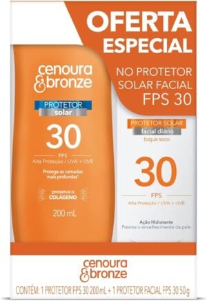 Cenoura e Bronze Kit Corpo FPS 30 200ml + Facial FPS 30